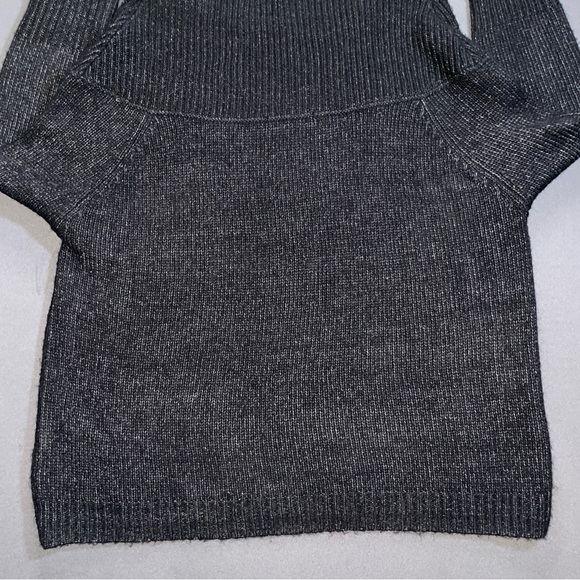 Zara Charcoal Off-the-Shoulder Sweater - Picture 7 of 11